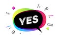 Yes. Banner, speech bubble, poster and sticker Royalty Free Stock Photo