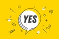 YES. Banner, speech bubble, poster and sticker concept Royalty Free Stock Photo