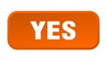 yes button. yes square 3d push button. Royalty Free Stock Photo