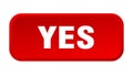 yes button. yes square 3d push button. Royalty Free Stock Photo