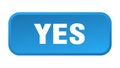 yes button. yes square 3d push button. Royalty Free Stock Photo