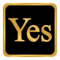 Yes button on white. Royalty Free Stock Photo