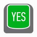 Yes green button icon, simple style Royalty Free Stock Photo