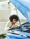 Yes I see it but how do I fix it. a stressed out young businesswoman talking on her phone while trying to see whats Royalty Free Stock Photo