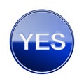 YES icon glossy blue. Royalty Free Stock Photo