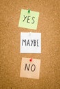 Yes maybe No concept Royalty Free Stock Photo