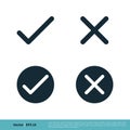 Yes/No, Agree/Disagree, True/False Icon Vector Logo Template Illustration Design. Vector EPS 10 Royalty Free Stock Photo