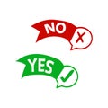 Yes No Or Agree Disagree Sign With Red Green with Checkmark Cross