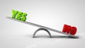 Yes and no balance concept isolate on white Royalty Free Stock Photo