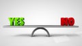 Yes and no balance concept isolate on white Royalty Free Stock Photo