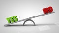 Yes and no balance concept isolate on white Royalty Free Stock Photo