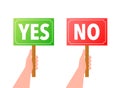 Yes and No button. Approved and Rejected. Yes no in speech bubble. Check marks. Royalty Free Stock Photo