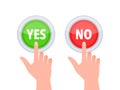 Yes and No button. Approved and Rejected. Yes no in speech bubble. Check marks. Royalty Free Stock Photo