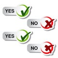 Yes no button - check mark symbol Royalty Free Stock Photo