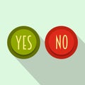 Yes and No button icon, flat style Royalty Free Stock Photo