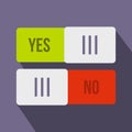 Yes and No button icon, flat style Royalty Free Stock Photo