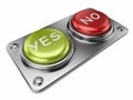 Yes and no buttons 3D. Choice concept Royalty Free Stock Photo