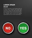 YES and NO buttons, 3d red glossy metallic icons Royalty Free Stock Photo