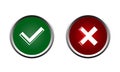 yes and no buttons. Green check mark and red cross icon. Approved Disapproved, Right Wrong, Correct False, .