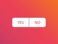 Yes and no buttons. Social media design of positive and negative answer. Correct and incorrect choice. Voting for an answer. Yes
