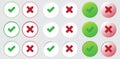 Yes no check choice mark button vector vote icon