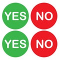 Yes no check mark white background vector