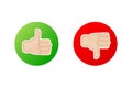 Yes and No check marks icon on white background. Flat simple style trend modern red and green checkmark Royalty Free Stock Photo