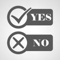 Yes and No check marks. Vector illustration. Royalty Free Stock Photo