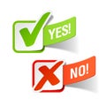 Yes and No check marks Royalty Free Stock Photo