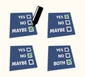 YES and NO checklist with marker Royalty Free Stock Photo