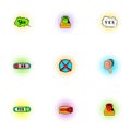 Yes no choice icons set, pop-art style Royalty Free Stock Photo