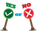 Yes or no choice. vector illustration. Checkmark cross icon set.