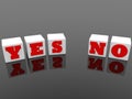 YES and NO concept on white toy blocks on a black Royalty Free Stock Photo