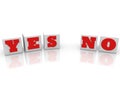 YES and NO concept on white toy blocks on a white Royalty Free Stock Photo