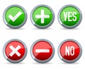 Yes and No Glossy Buttons Royalty Free Stock Photo