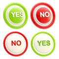 Yes and no glossy plastic buttons isolated Royalty Free Stock Photo