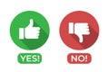 Yes and no icon with thumbs up and thumbs down Royalty Free Stock Photo