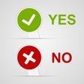 Yes and No icons paper stickers. Royalty Free Stock Photo