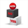 Yes, no, maybe, 3d sign