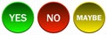 Yes No Maybe Poll Button Icons Illustration