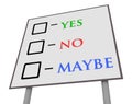 Yes No Maybe Sign Royalty Free Stock Photo