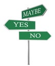 Yes No Maybe Signpost