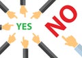 Yes or no , peer pressure concept - think different concept