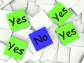 Yes No Post-It Notes Show Affirmative Or Royalty Free Stock Photo