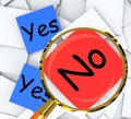 Yes No Post-It Papers Show Accept Or Decline