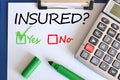 Yes or no question regarding the insurance Royalty Free Stock Photo