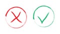 Yes no red green icons using brush