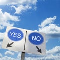 YES NO ROAD SIGN