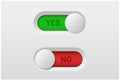 Yes and No toggle switch buttons on white background Royalty Free Stock Photo