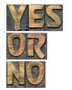 Yes,or,no words isolated Royalty Free Stock Photo